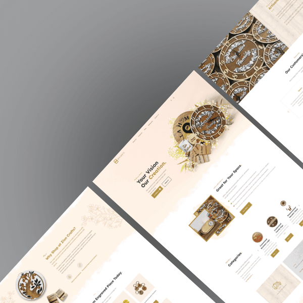Zion Craft landing page mockup presentation